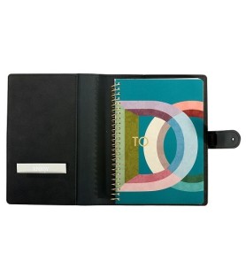 Taccuino notebook puntinato A5 con copertina vegana nero morbido.Arte&bene