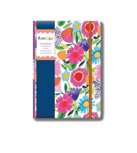 Taccuino con elastico  A5 Righe Paper Salad. Fiore fluo