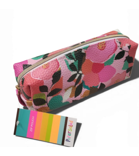 Astuccio floreale con zip- Papersalad.  Cm 17x9x5.5
