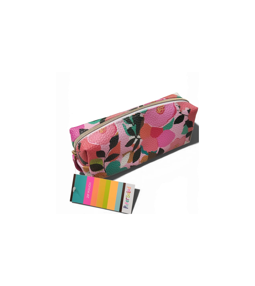 Astuccio floreale con zip- Papersalad.  Cm 17x9x5.5