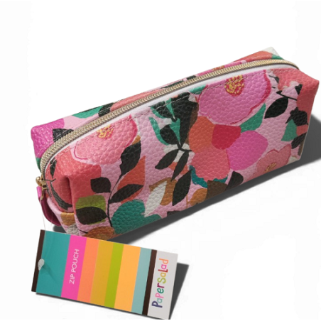 Astuccio floreale con zip- Papersalad.  Cm 17x9x5.5