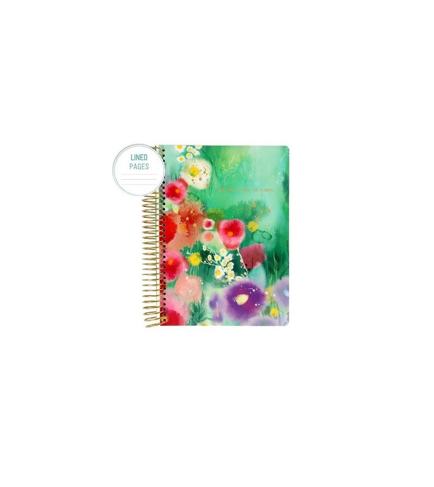 Taccuino spiralato 15x21 cm a righe. Linea Prato di fiori. Arte&bene.