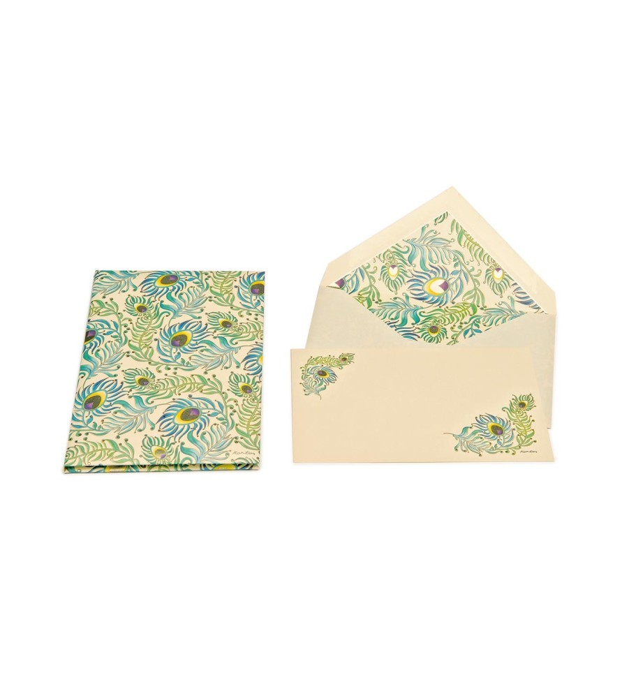 Mini Carta da lettera con busta 7x11 cm. Peacock . Kartos
