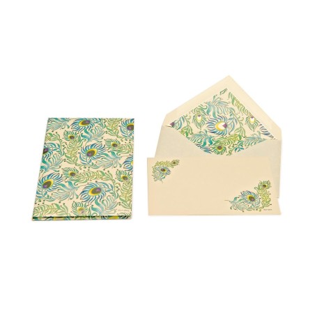 Mini Carta da lettera con busta 7x11 cm. Peacock . Kartos