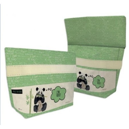 Panda Pochette 22x15+7cm. Carta lavabile 100g/m²