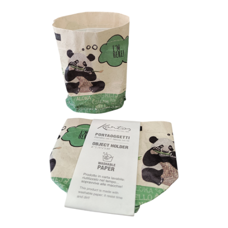 Portaoggetti. Diam 7x10cm. Panda.