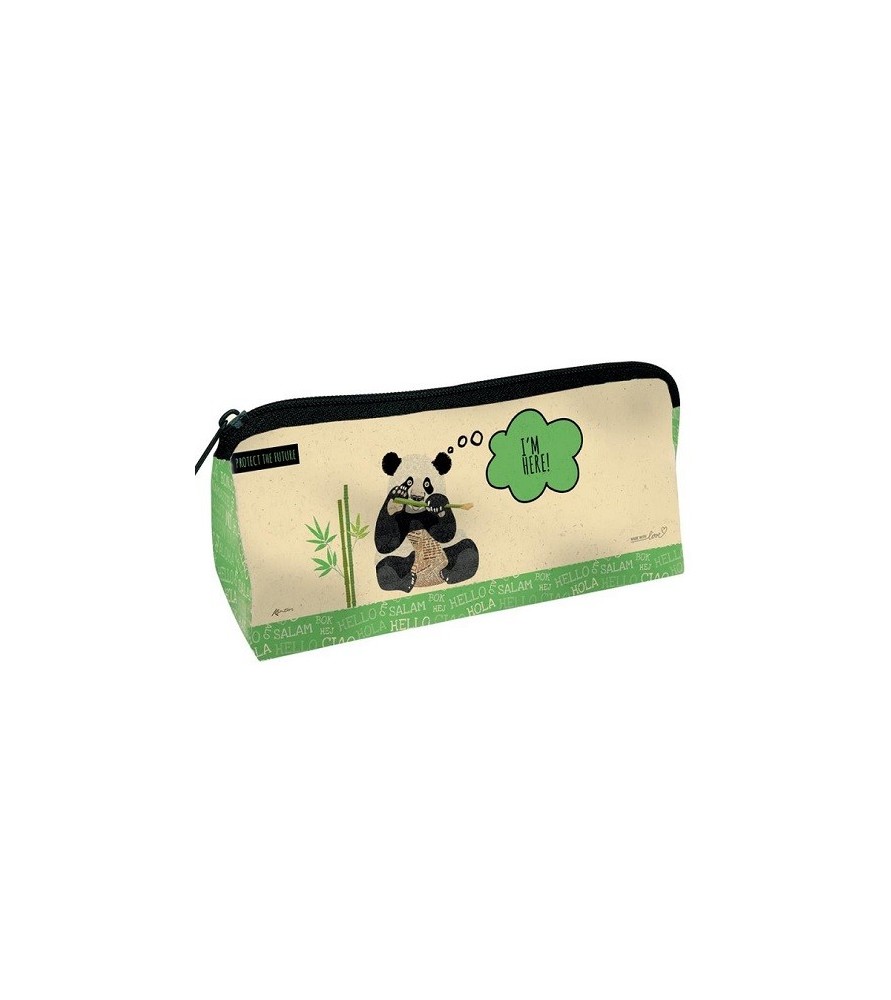 Astuccio con cerniera. PANDA . 19,5X8X6 CM