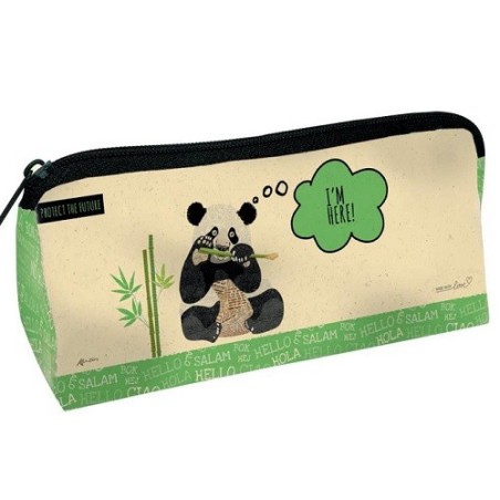 Astuccio con cerniera. PANDA . 19,5X8X6 CM