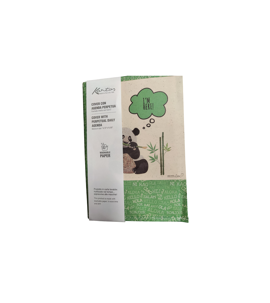 Agenda Giornaliera Perpetua PANDA cm12X17 in carta lavabile
