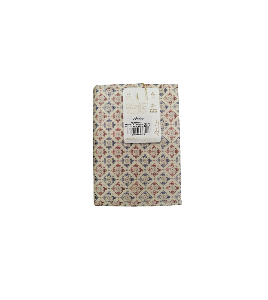 Agenda Giornaliera Perpetua RED&BLUE cm12X17 in carta lavabile