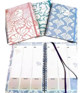 Agenda planner  settimanale  18x24 cm con spirale. Margherita. NON DATATO