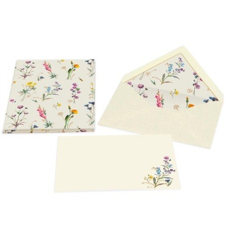 Plico 10 Buste+10 Fogli . 19x25 cm.  Wild Flowers