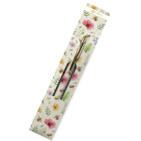 Penna a scatto nera Api e fiori con astuccio