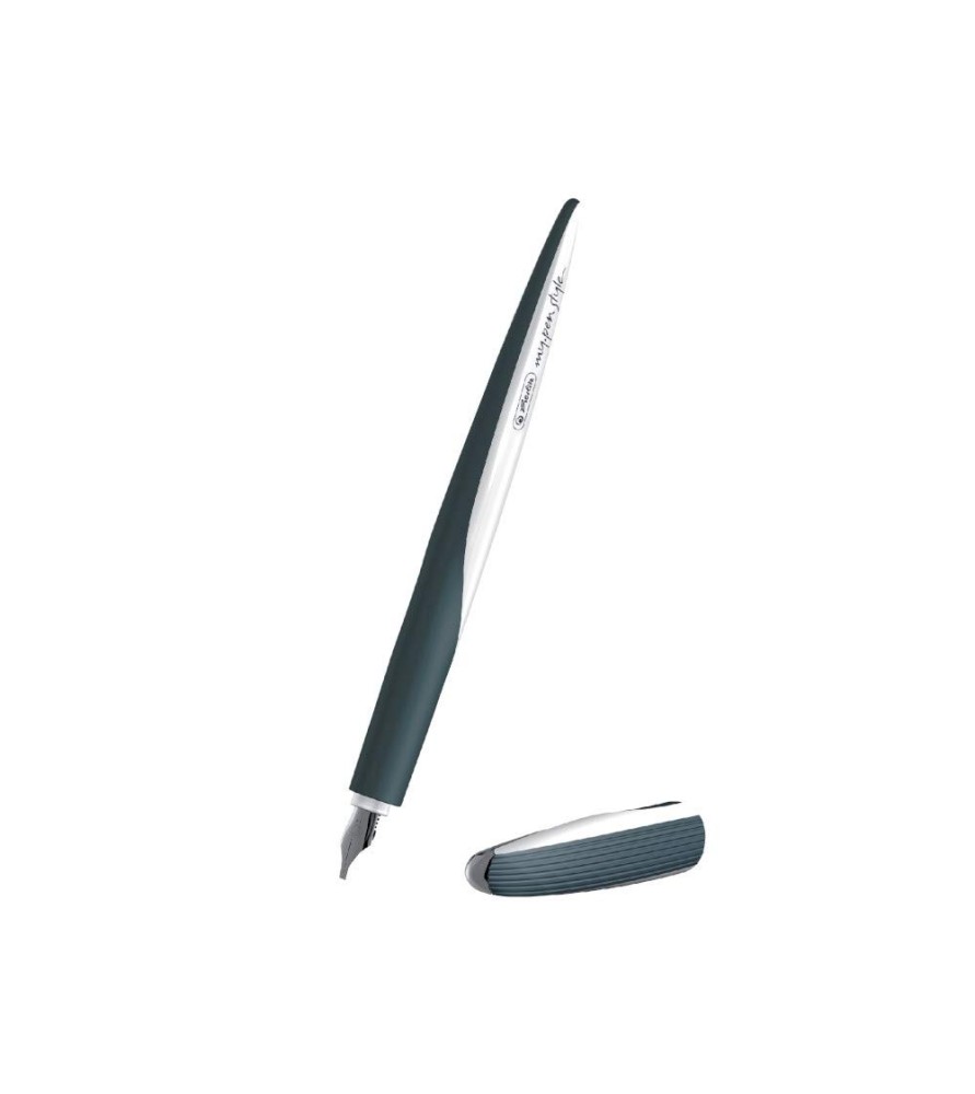 Set calligrafico Herlitz Nicewrite con stilografica calligrafica con 3 pennini in diverse larghezze fusto Nero