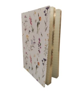 Quaderno 15x21 CM.192 Pagine a righe con labbratura in oro. WILD flowers