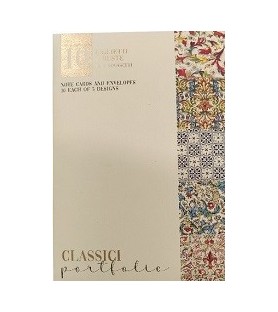 Blocchetto elegante  da 10 buste+biglietto in 5 soggetti. 17,5x12 cm.Classici