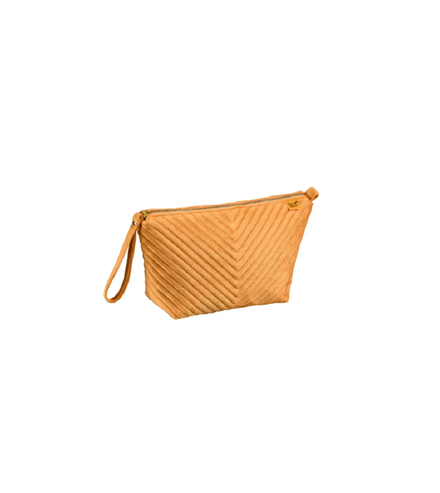 Pochette con zip ad 1 scomparto, in velluto. Colette.  27 x 17 x 8 cm