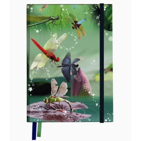 Taccuino soft touch - Dragonfly. 13,5 x 18,5 x 1,5 cm. Pagine bianche.