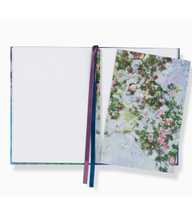 Taccuino in raso- cotone. Glicine. 13,5 x 18,5 x 1,5 cm. Claude Monet