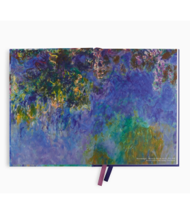 Taccuino in raso- cotone. Glicine. 13,5 x 18,5 x 1,5 cm. Claude Monet