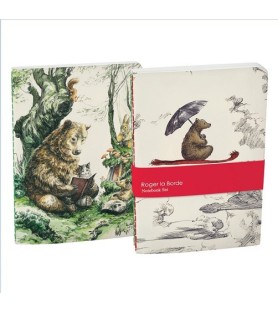 Set di 2 quaderni Flying Bear A5 copertina morbida. A righe. Roger la Borde