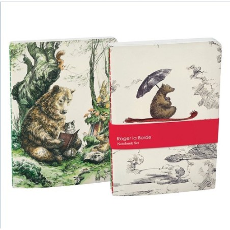 Set di 2 quaderni Flying Bear A5 copertina morbida. A righe. Roger la Borde