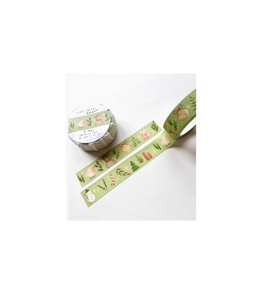 Nastro washi « Natale ». Dim. 10 metri per 1.5 cm
