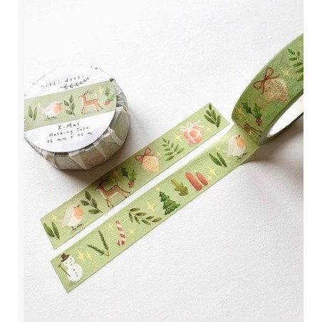 Nastro washi « Natale ». Dim. 10 metri per 1.5 cm