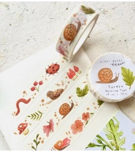 Washi tape fine a tema foresta. Dim. 10 metri per 1.5 cm
