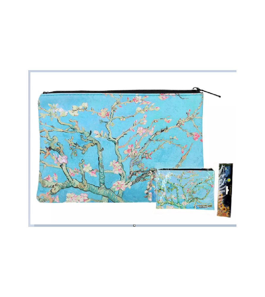 Pochette Astuccio Mandorlo in Fiore Van Gogh 21x15 | Carmani