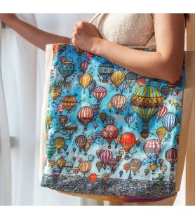 Paperblanks- -Borsa in tela 38x38x9 cm- Festival delle Mongolfiere/Giro al Tramonto