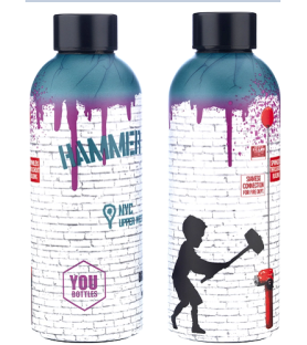 Borraccia Banksy Hammer Boy Graffiti Dual 500 ml