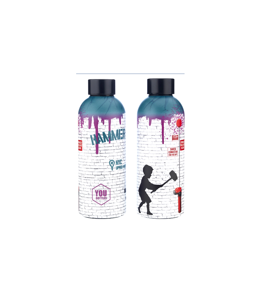 Borraccia Banksy Hammer Boy Graffiti Dual 500 ml