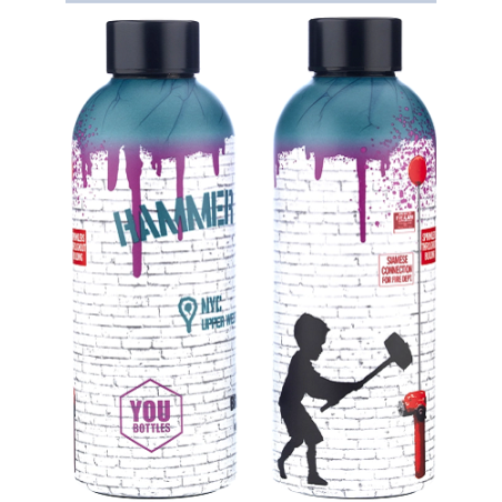Borraccia Banksy Hammer Boy Graffiti Dual 500 ml