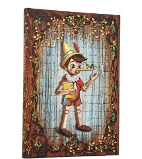 Paperblanks. Taccuino copertina rigida con elastico, interno neutro. cm 12x17. Pinocchio