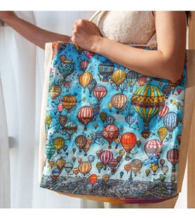 Paperblanks- -Borsa in tela 38x38x9 cm- Festival delle Mongolfiere/Giro al Tramonto