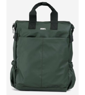 Zaino con tracolla, manici, tasca ampia posteriore antiscippo.Denver. Verde militare, Cm 38 x 32 x 15. Urbanite
