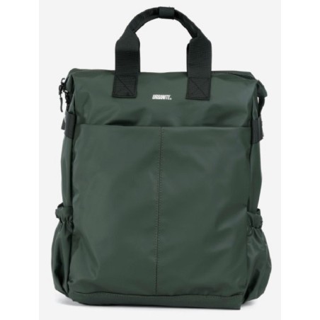 Zaino con tracolla, manici, tasca ampia posteriore antiscippo.Denver. Verde militare, Cm 38 x 32 x 15. Urbanite