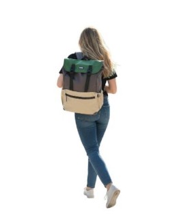 Zaino Melbourne Antracite/verde . Cm 40 x 30 x 20- urbanite