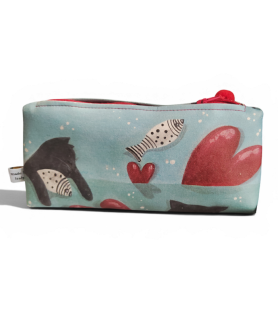 Astuccio Cuori & Gatto – Made in Italy.  22X10X5,5 cm.