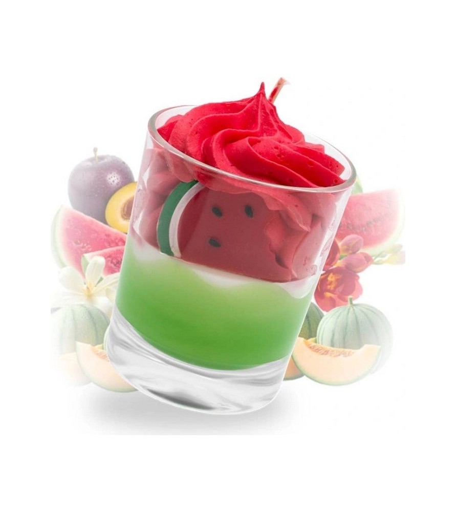 Candela Gourmet Artigianale con Anguria. CM 8 x 6.5. Fatto a mano