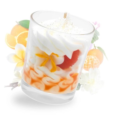 Candela Gourmet Artigianale Clementina monoi. CM 8 x 6.5. Fatto a mano