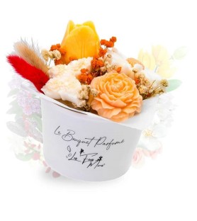 Bouquet profumato al moscone bianco. cM 12 X 12 X 12. Fatto a mano