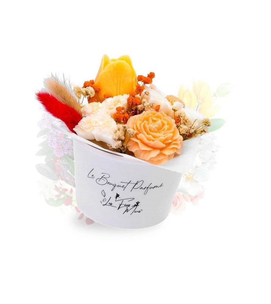 Bouquet profumato al moscone bianco. cM 12 X 12 X 12. Fatto a mano