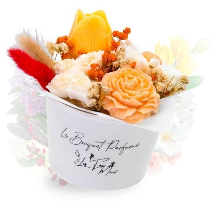 Bouquet profumato al moscone bianco. cM 12 X 12 X 12. Fatto a mano