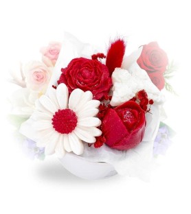 Bouquet profumato alla rosa eterna. cM 12 X 12 X 12. Fatto a mano