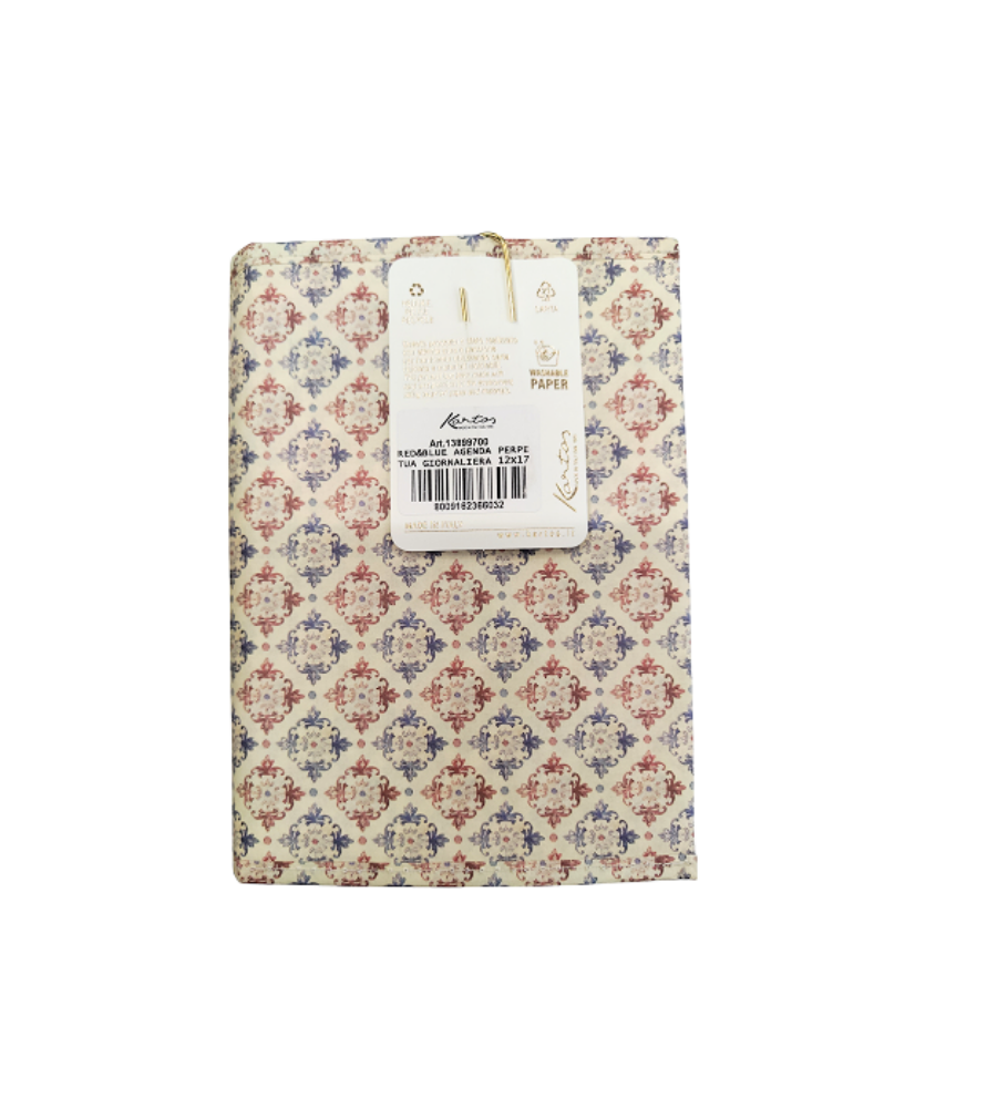 Agenda Giornaliera Perpetua RED&BLUE cm12X17 in carta lavabile