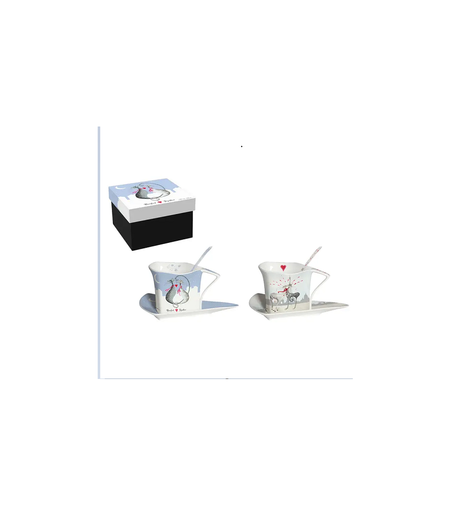 Set 2 Tazze Triangle Love Duo Catitudes M.Robertson