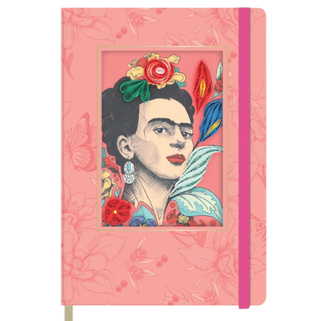 Taccuino Origamo Frida Kahlo in filigrana di carta artigianale