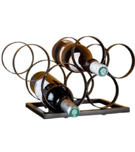 Portabottiglie Anelli Premium nero 6 bottiglie | Socadis